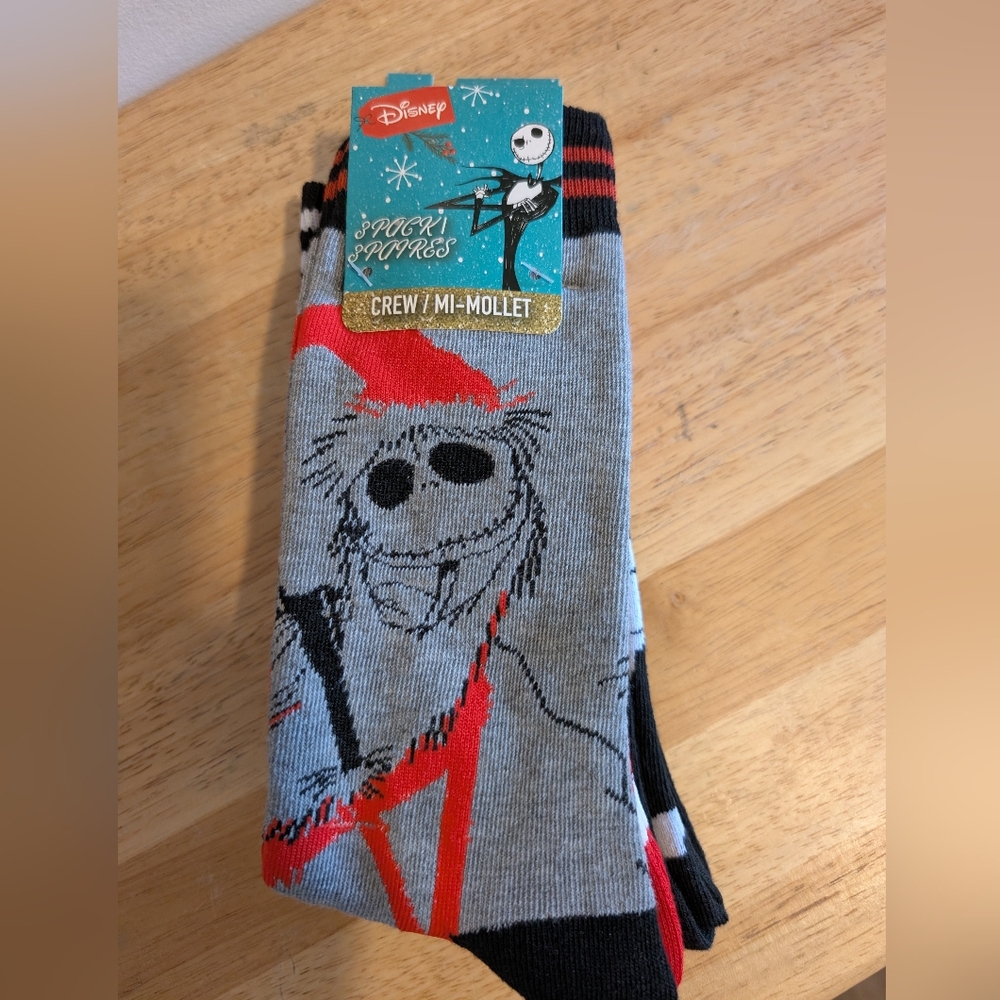 Disney Gray and Red Jack Skellington Casual Socks